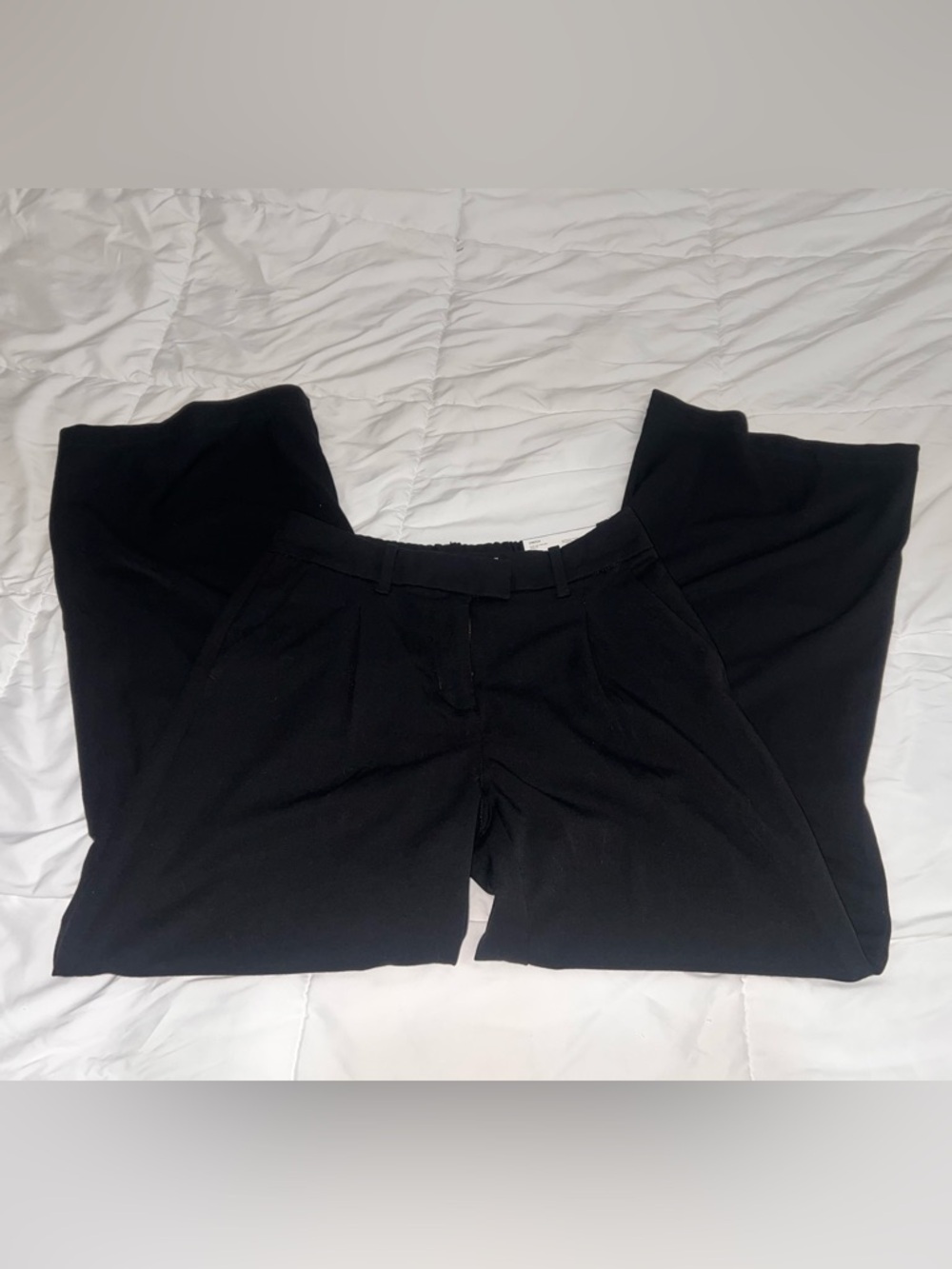 American Eagle Outfitters Poppy Black Wide-Leg Trousers Size: 0 Regular